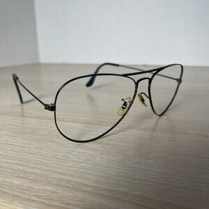 Vintage B&L Ray-Ban Aviator Black Metal Frames Only 58-14